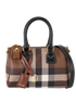 Check Mini Bowling Bag, &pound;350, Handbags, Brown, Canvas, Front view